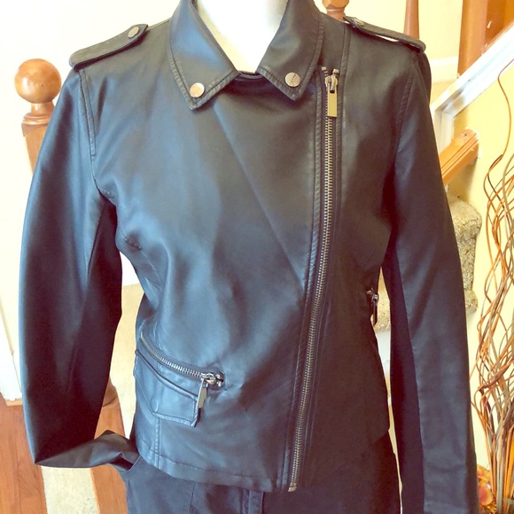 New York & Co. Asymmetrical Faux Leather Jacket - Picture 4 of 10